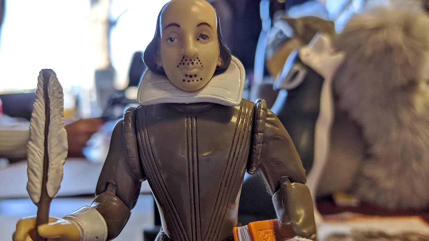 A Shakespeare figurine is pictured. 